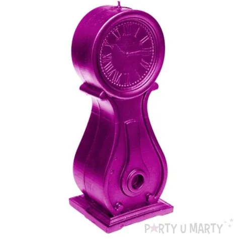 swieca zegar vintage xxl rozowy metalik candellana