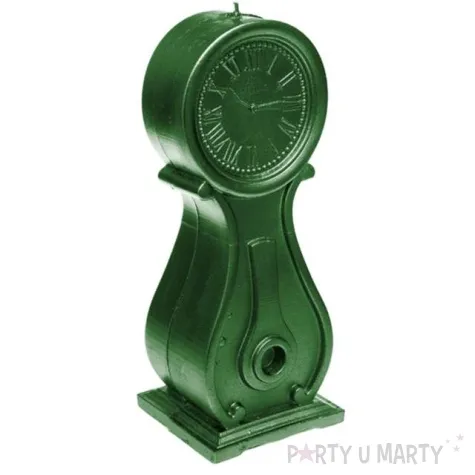 swieca zegar vintage xxl zielony metalik candellana