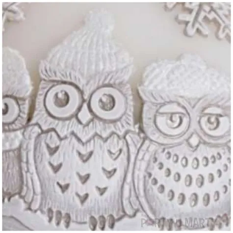 swieca zimowe sowy kula biala bartek candles 100 mm