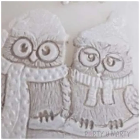 swieca zimowe sowy kula biala bartek candles 80 mm