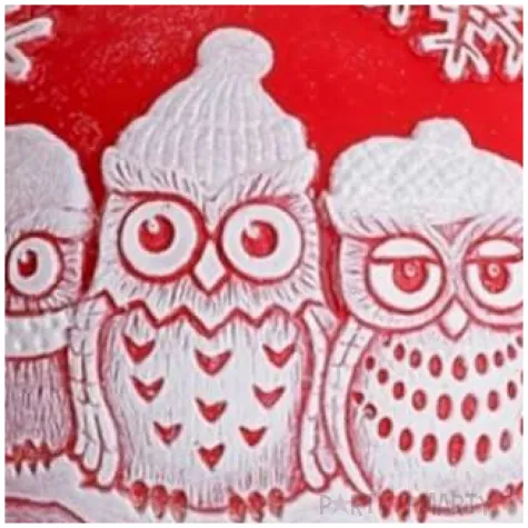 swieca zimowe sowy kula czerwona bartek candles 100 mm