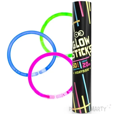 swiecace bransoletki glow fluorescencyjne partypal 20 cm 50 szt