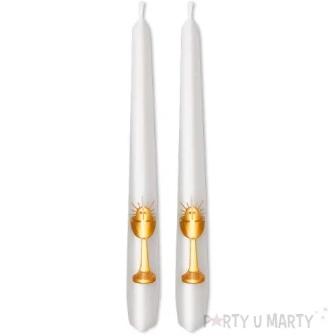 swiece komunijne bialy 21 cm 2 szt