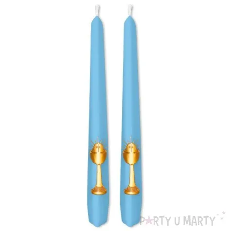 swiece komunijne niebieski 21 cm 2 szt