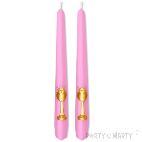 swiece komunijne rozowy 21 cm 2 szt