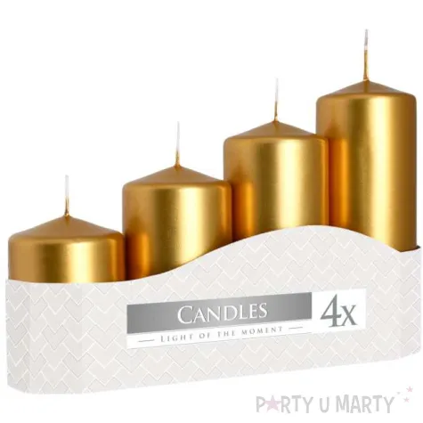 swiece pienkowe classic mix zlote metaliczne aura 4 szt