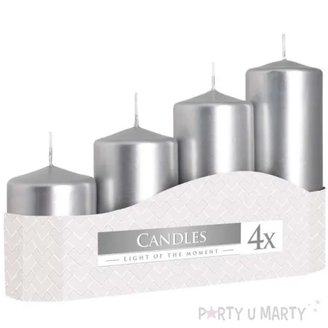 swiece pienkowe classic srebrne metaliczne bispol mix 4 szt