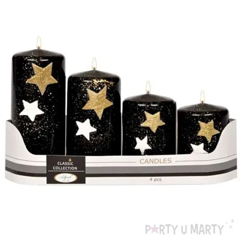 swiece pienkowe gwiazdki czarne adpal 70 120 mm 4 szt