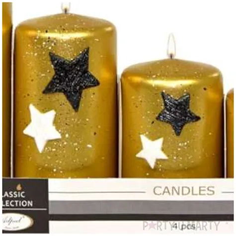 swiece pienkowe gwiazdki zlote adpal 70 120 mm 4 szt