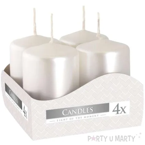 swiece pienkowe wotywne perlowe biale bispol 60 38mm 4 szt