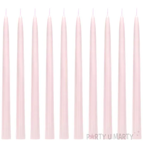 swiece stozkowe classic pastel rozowy jasny partydeco 24 cm 10 szt