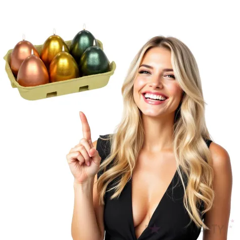 swiece wielkanocne jajka mix miedziano zloto zielone adpal 6cm 6szt