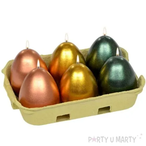 swiece wielkanocne jajka mix miedziano zloto zielone adpal 6cm 6szt