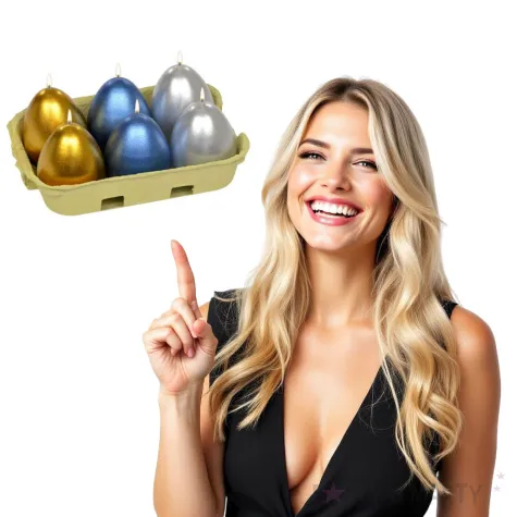 swiece wielkanocne jajka mix srebrno zloto granatowe adpal 6cm 6szt