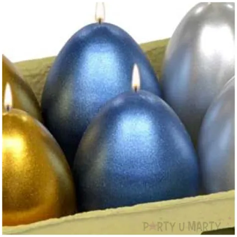 swiece wielkanocne jajka mix srebrno zloto granatowe adpal 6cm 6szt