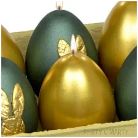 swiece wielkanocne jajko mix kroliczek zielono zlote adpal 60 45 mm