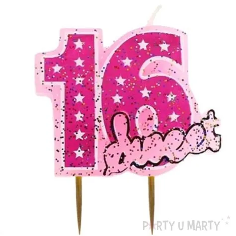 swieczka 16 piker rozowa