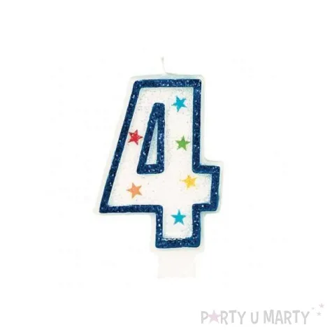 swieczka 4 bialo niebieska 7cm 1szt