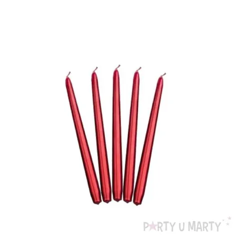 swieczka classic metalic 24 cm czerwona 10 szt