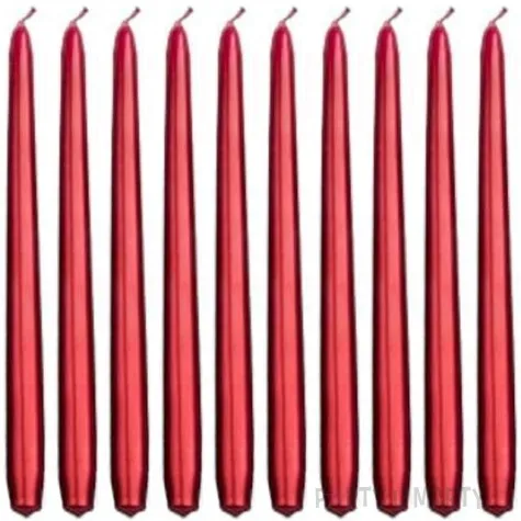 swieczka classic metalic 24 cm czerwona 10 szt