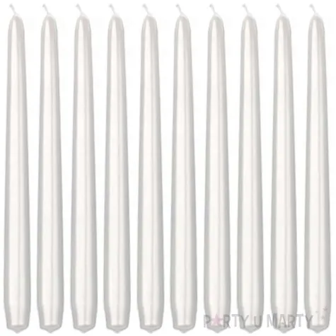 swieczka classic metalic 24 cm perlowa 10 szt