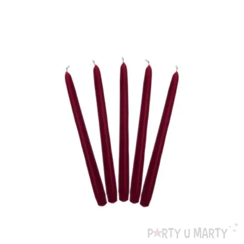 swieczka classic pastel 24 cm bordowa 10 szt