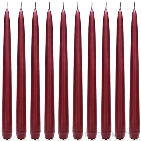 swieczka classic pastel 24 cm bordowa 10 szt