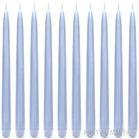 swieczka classic pastel 24 cm niebieski stalowy 10 szt