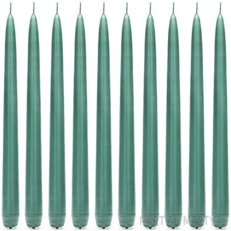 swieczka classic pastel 24 cm zielona butelkowa 10 szt