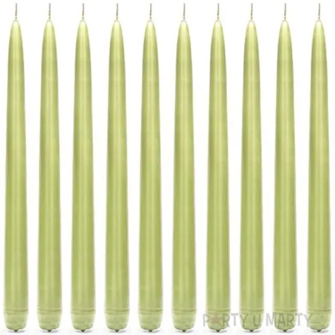 swieczka classic pastel 24 cm zielone jabluszko partydeco 10 szt