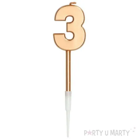 swieczka cyferka 3 zloto folat