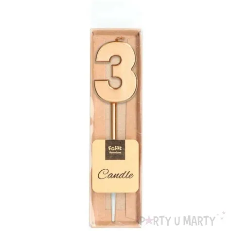 swieczka cyferka 3 zloto folat