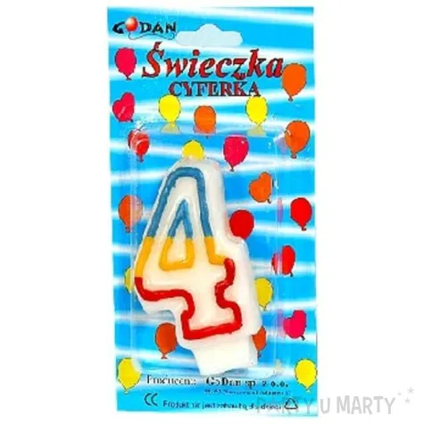 swieczka cyferka 4 7 cm