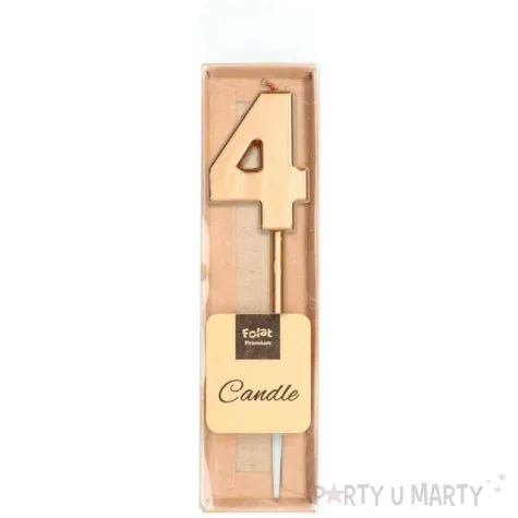 swieczka cyferka 4 zloto folat