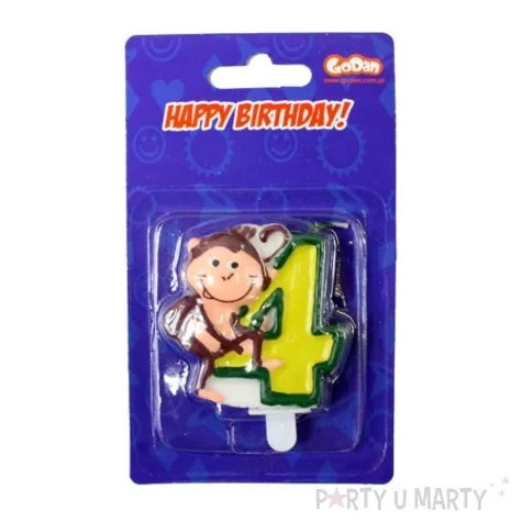 swieczka cyferka 4 zoo malpka