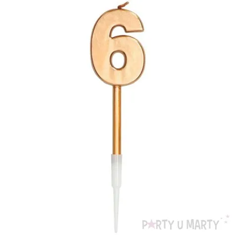 swieczka cyferka 6 zloto folat