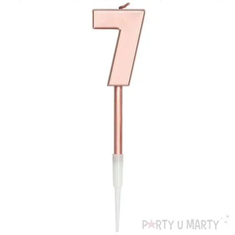 swieczka cyferka 7 rozowe zloto folat
