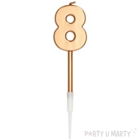 swieczka cyferka 8 zloto folat