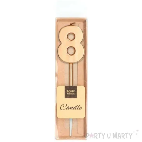 swieczka cyferka 8 zloto folat