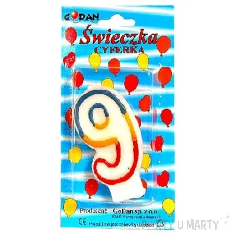 swieczka cyferka 9 7 cm