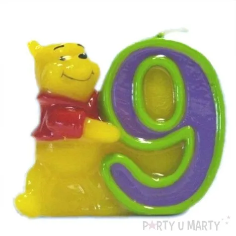 swieczka cyferka 9 kubus puchatek