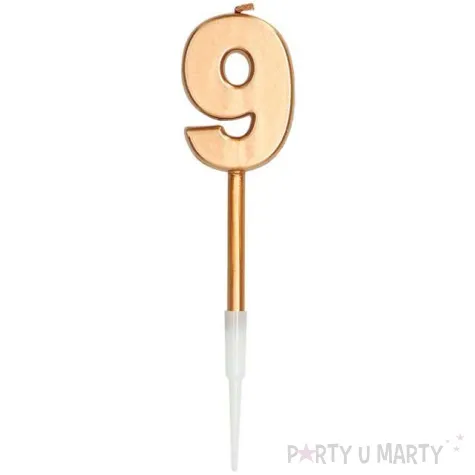 swieczka cyferka 9 zloto folat