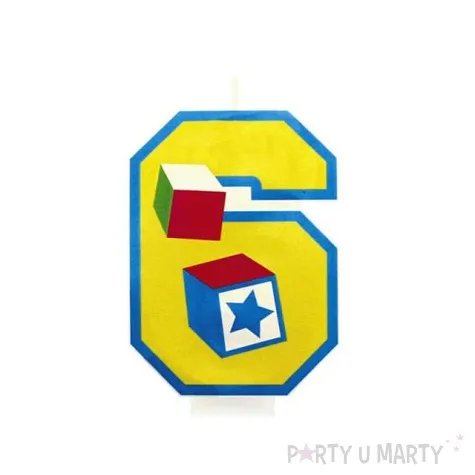 swieczka cyferka dla chlopcow nr 6 1 szt