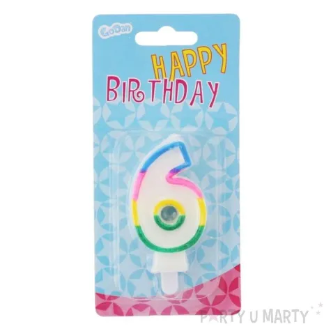 swieczka cyferka fluor 6 7 5 cm