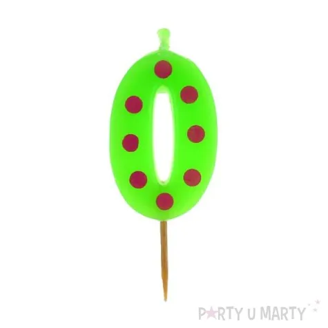 swieczka cyferka piker grochy 0 6 cm