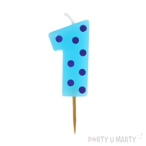 swieczka cyferka piker grochy 1 6 cm