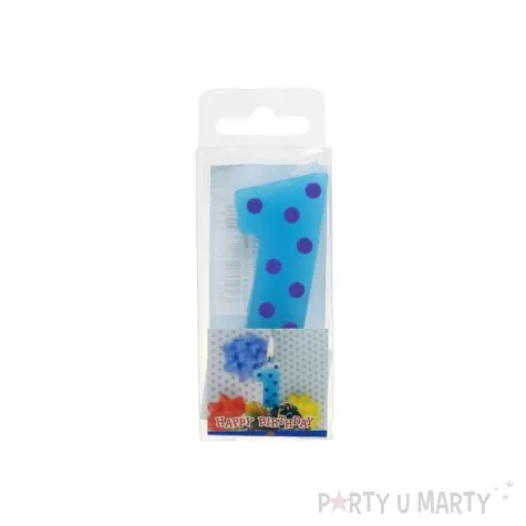 swieczka cyferka piker grochy 1 6 cm