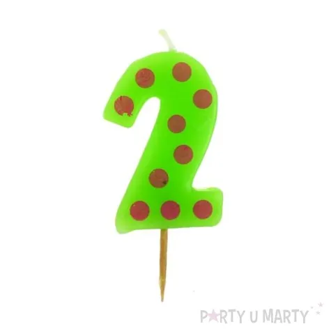 swieczka cyferka piker grochy 2 6 cm