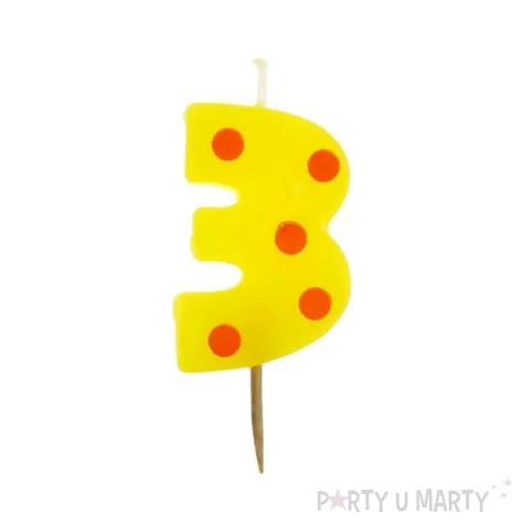 swieczka cyferka piker grochy 3 6 cm