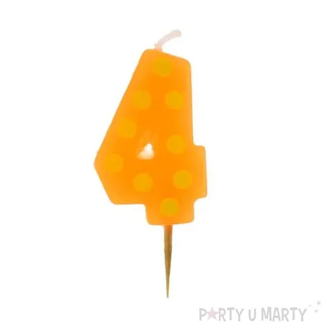 swieczka cyferka piker grochy 4 6 cm